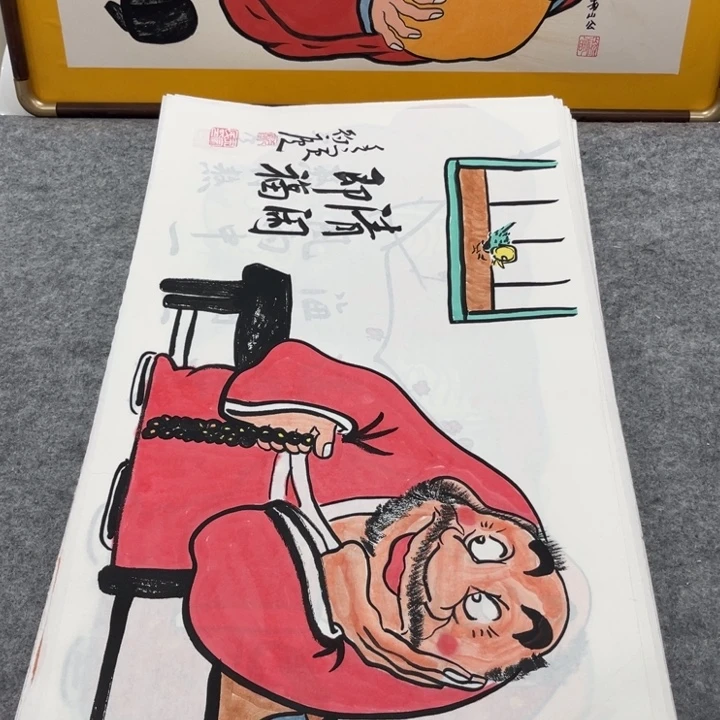 国画手绘禅意画一物一拍