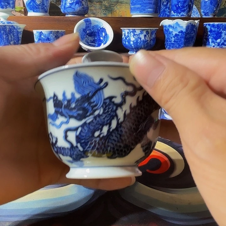 密***哥青花手工手绘盖碗