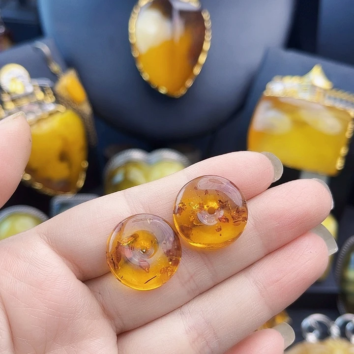 琥珀银S925镶嵌裸石