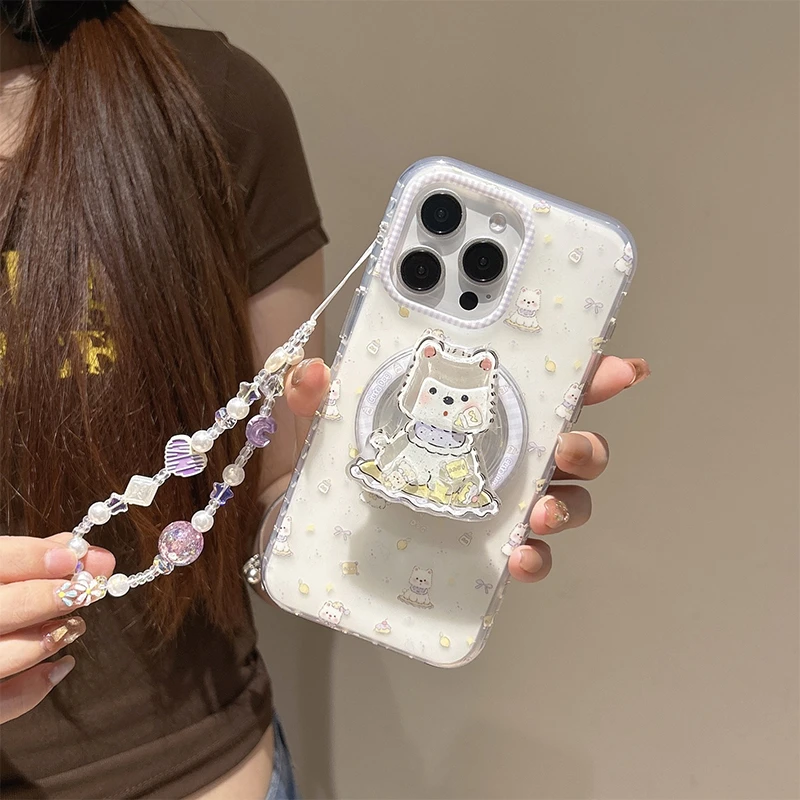 手机壳磁吸磨砂西高地适用苹果17promax手机壳16pro可爱15pro14p