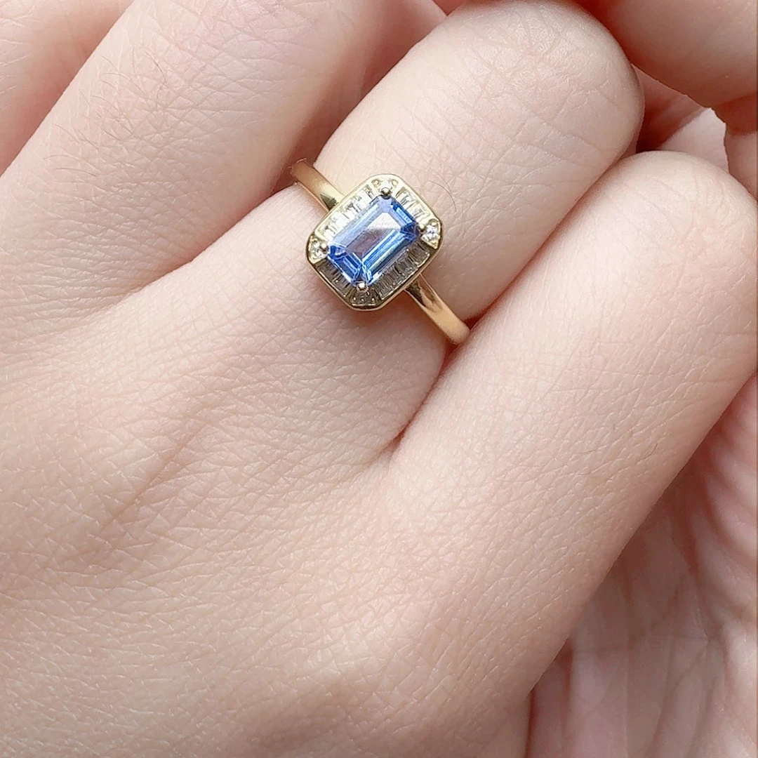 坦桑石戒指银S925镶嵌