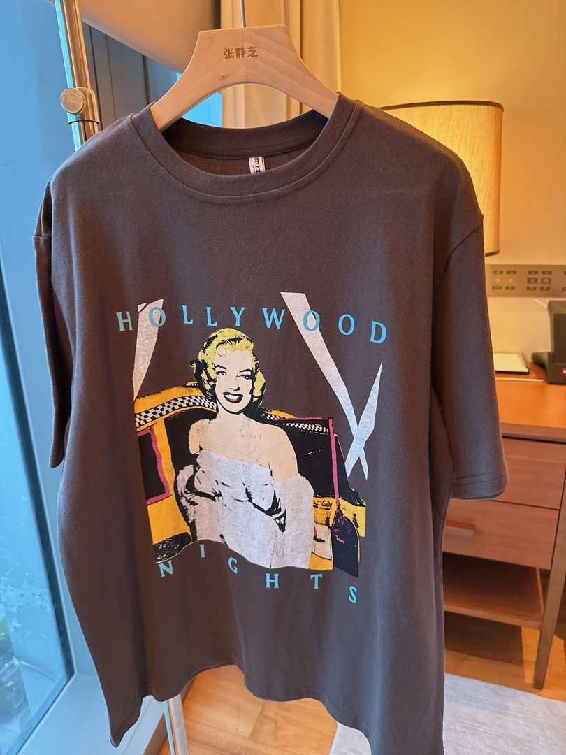 【张静芝】美女印花短袖T恤