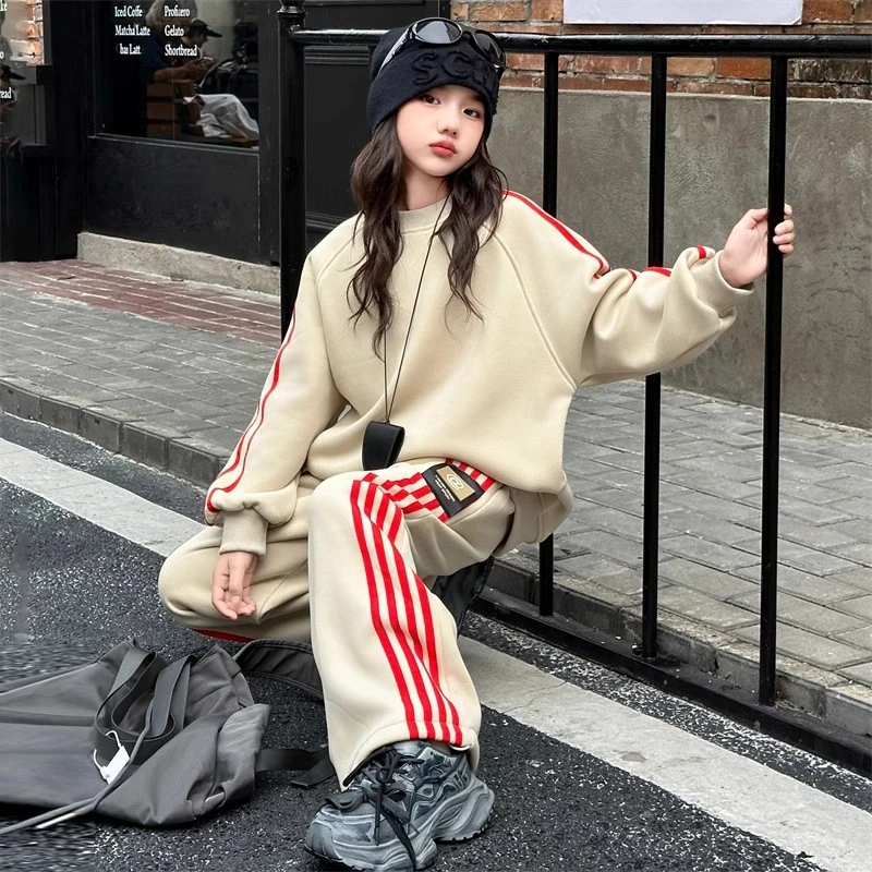 女童卫衣套装女孩时尚大童洋气时髦高级感炸街儿童春秋运动两件套