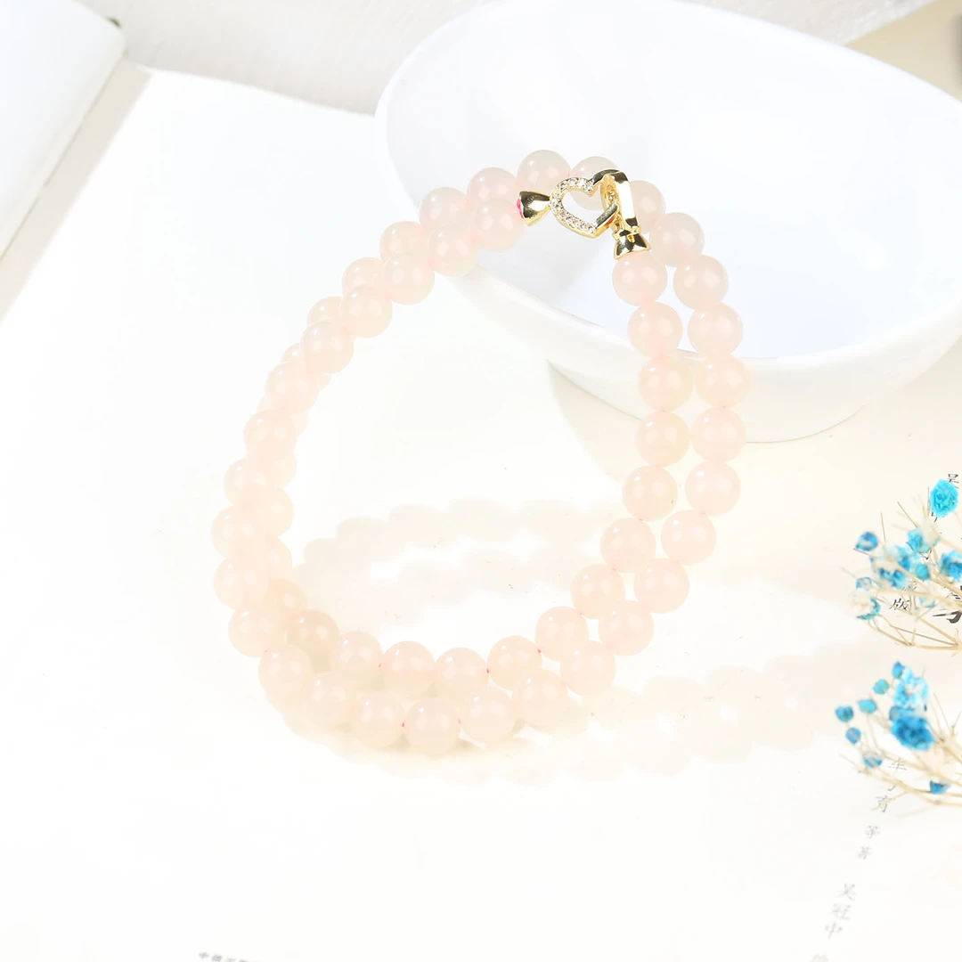 【麦子家族618大促】天然和田玉藕粉项链7-8圆珠百搭礼物XL402