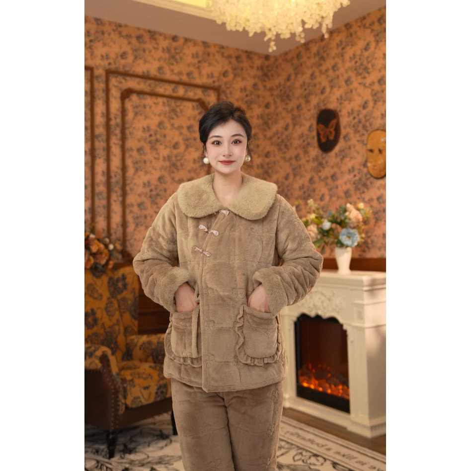 【雪落京城●短款】【亭子】女士家居服睡衣秋冬女款套装加厚保暖