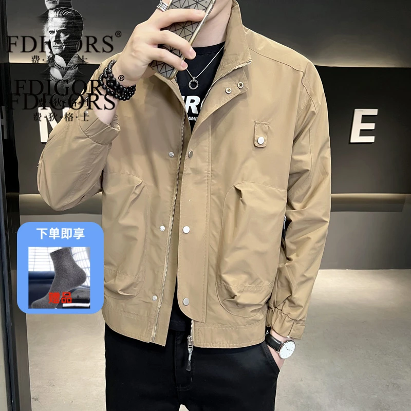 FDIGORS/费狄格士男士工装夹克宽松韩版休闲百搭立领外套