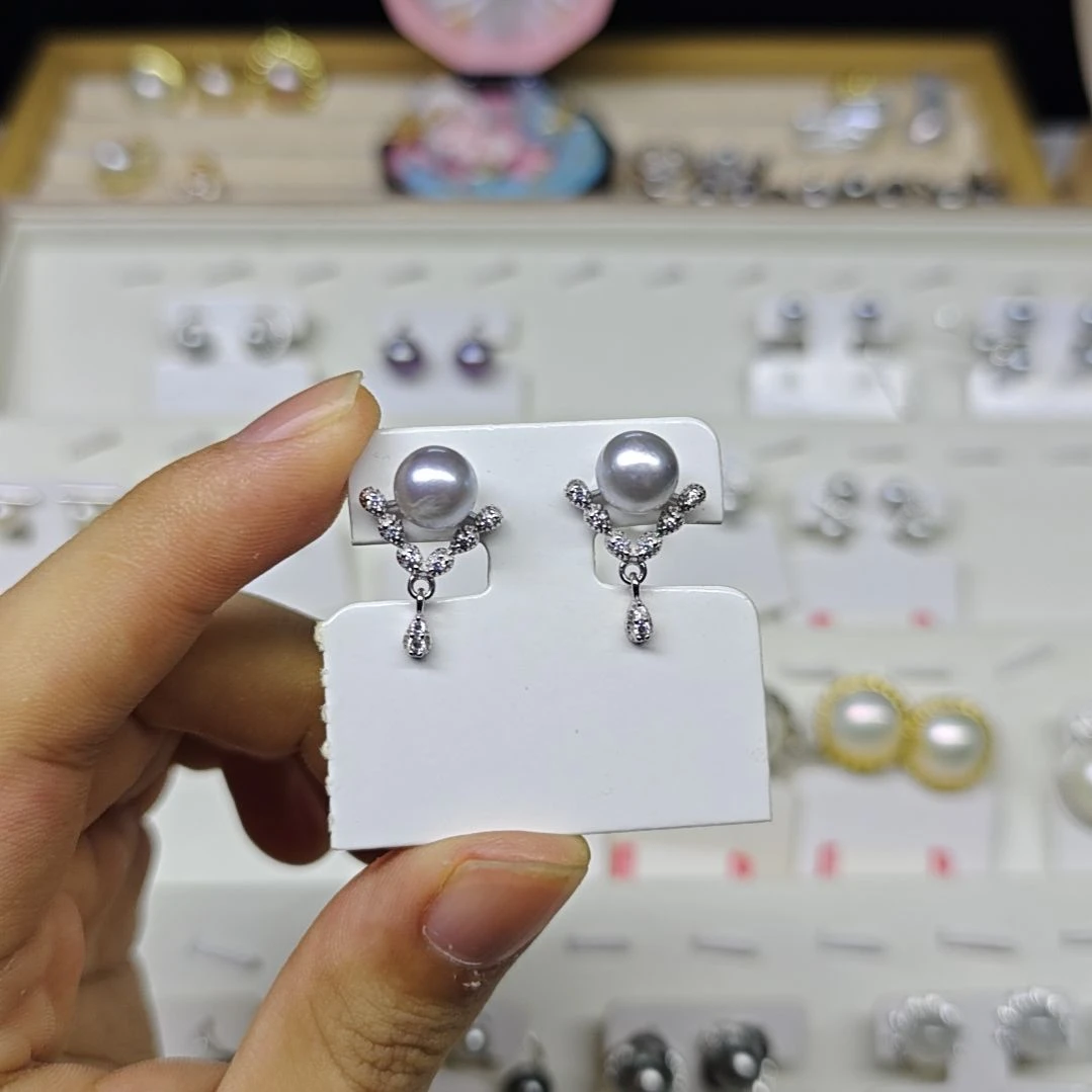 戒指海水珍珠银S925镶嵌A46