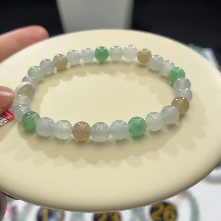 翡翠未镶嵌手链卡6.8