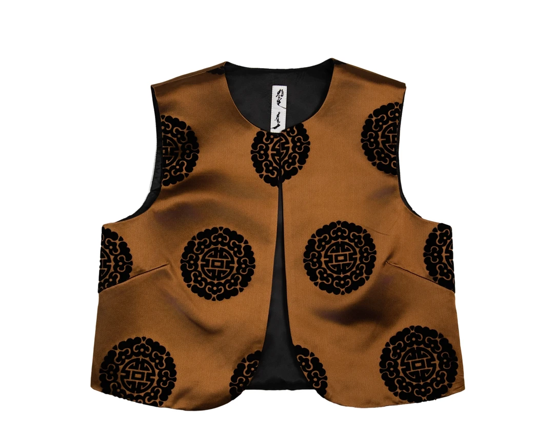 达人专属  {粉马} 植绒团花蒙古马甲