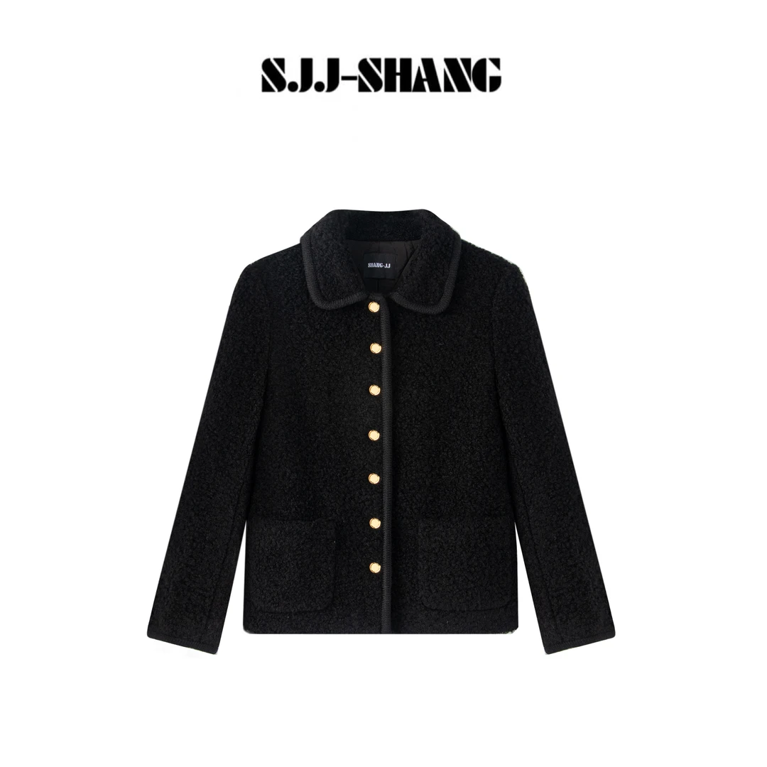 SJJ-SHANG【黑珍珠】赛林25澳洲超细羊毛混纺棉外套q135742p