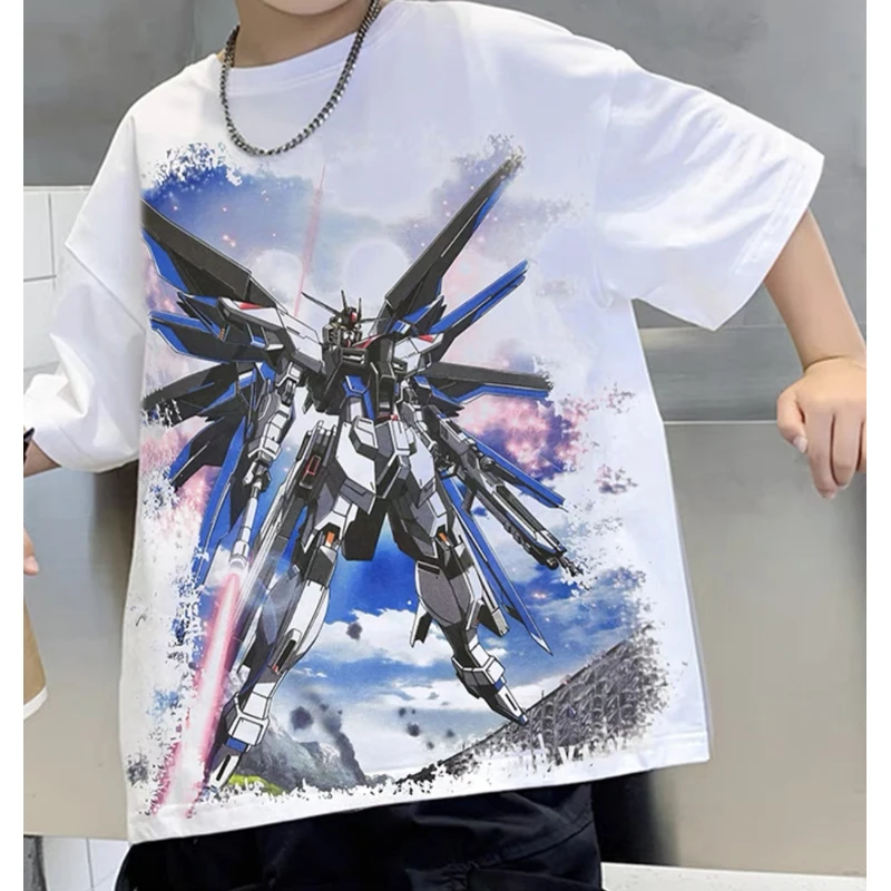 A166儿童夏季机器人短袖T恤