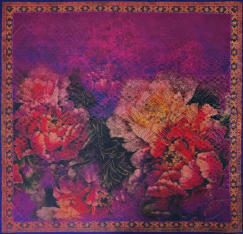 紫气如东来 香韵纱 135*135方巾