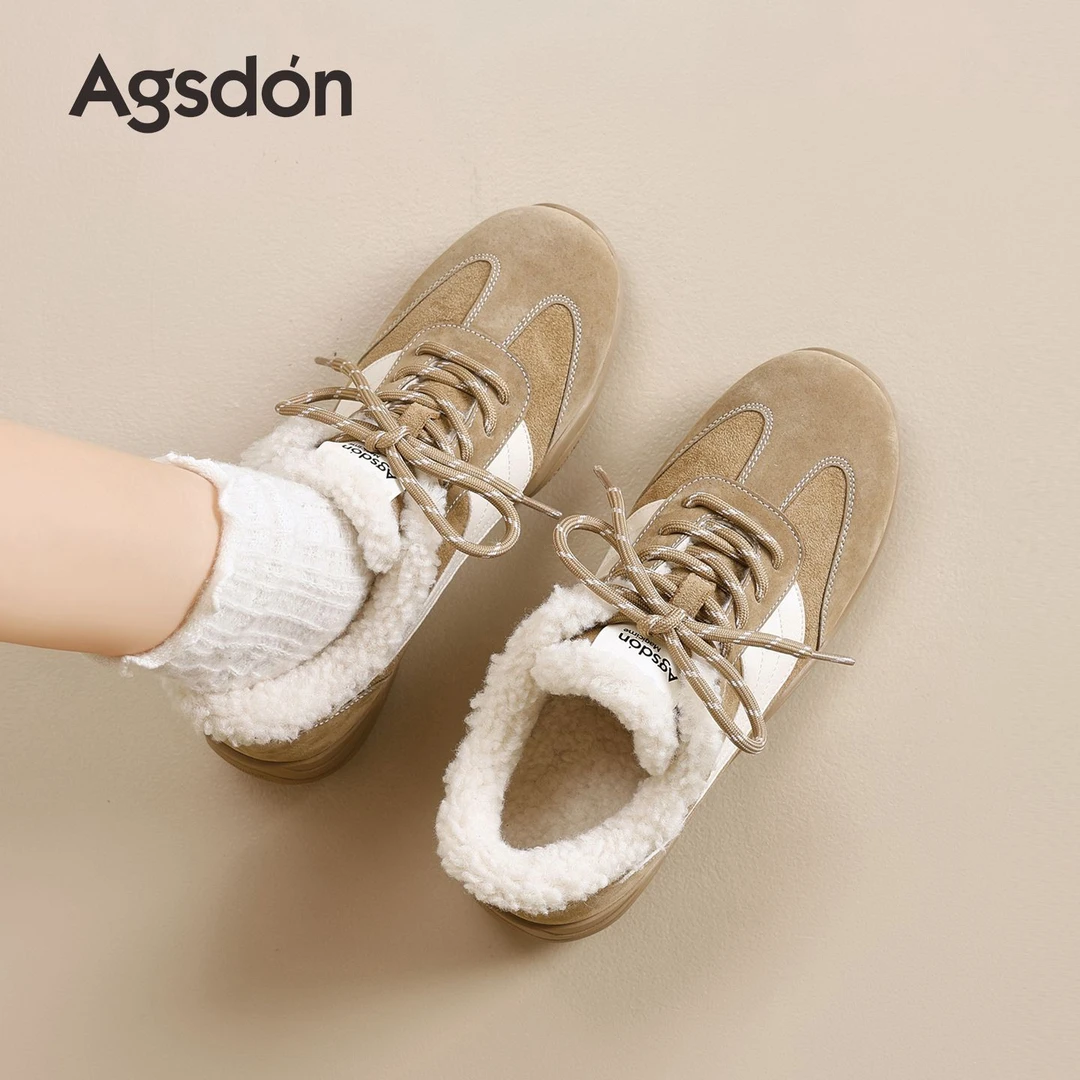 Y154450加绒德训鞋女2025新款冬季百搭休闲阿甘鞋防滑保暖棉鞋子