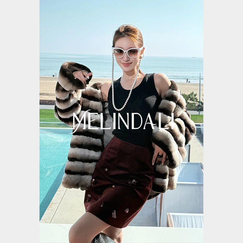 Melinda Li【时尚长存】黑标梦颖私服龙猫纹横拼接獭兔