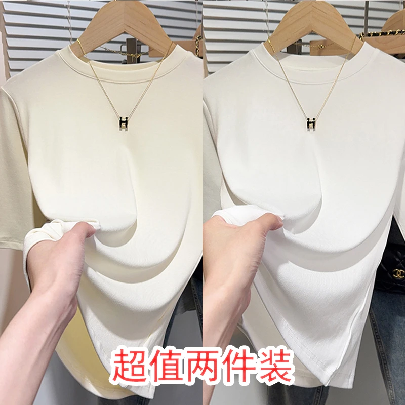 黑色T恤女2025早秋季修身显瘦气质高级感内搭五分袖时尚百搭上衣