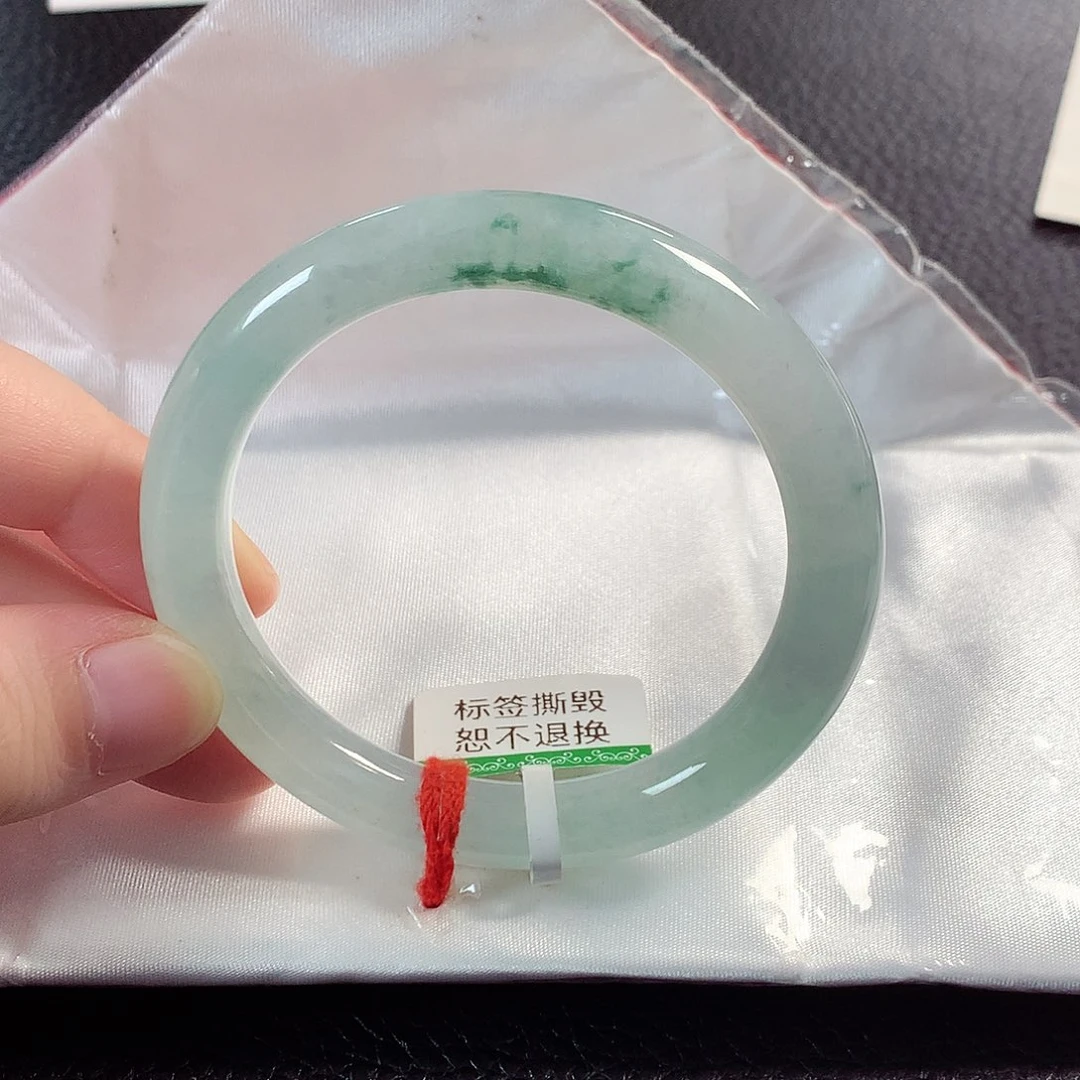 翡翠手镯未镶嵌缅甸天然翡翠手镯53圈口