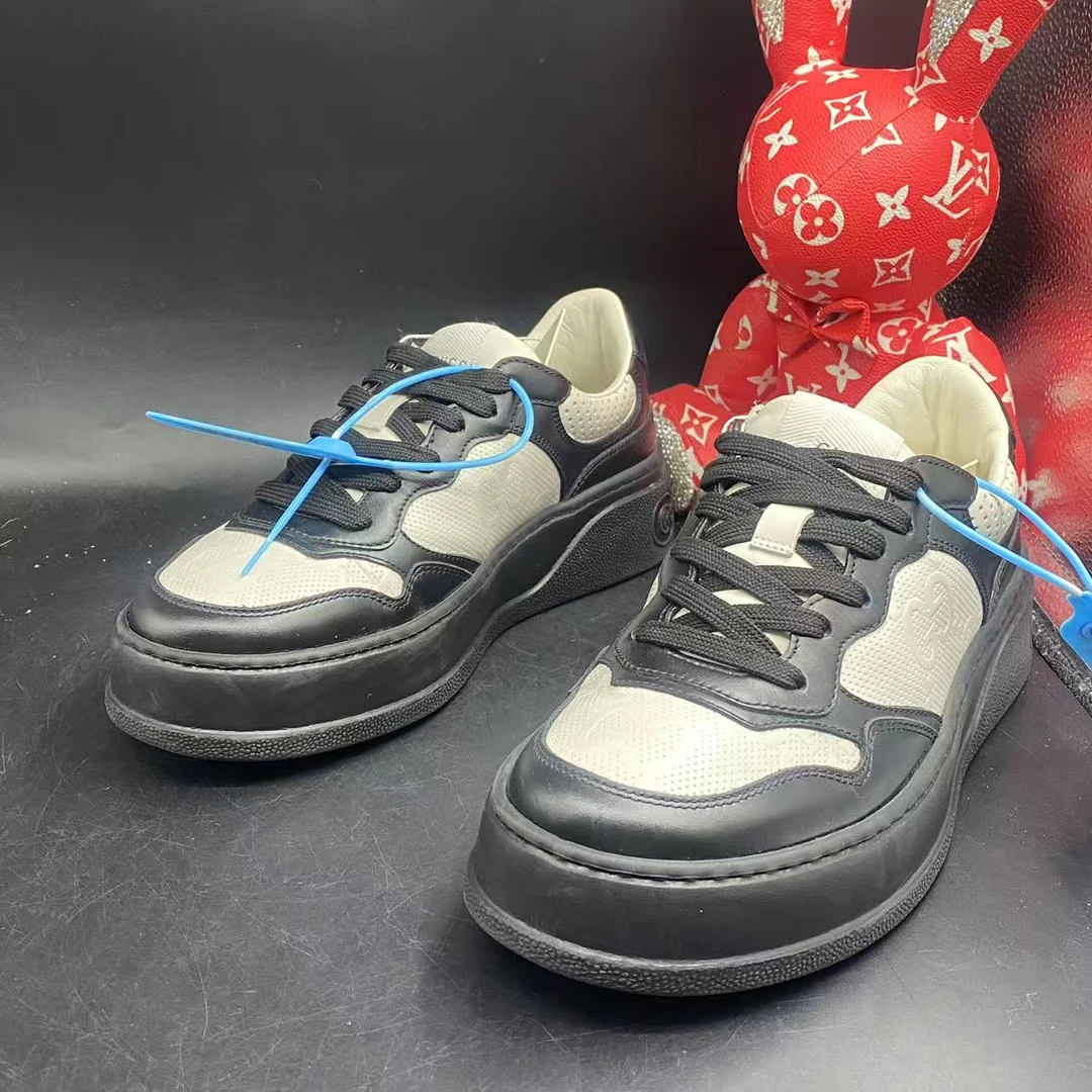 95新 GUCCI/古驰 【聚星优选】黑白熊猫饼干鞋38欧码ddm1851