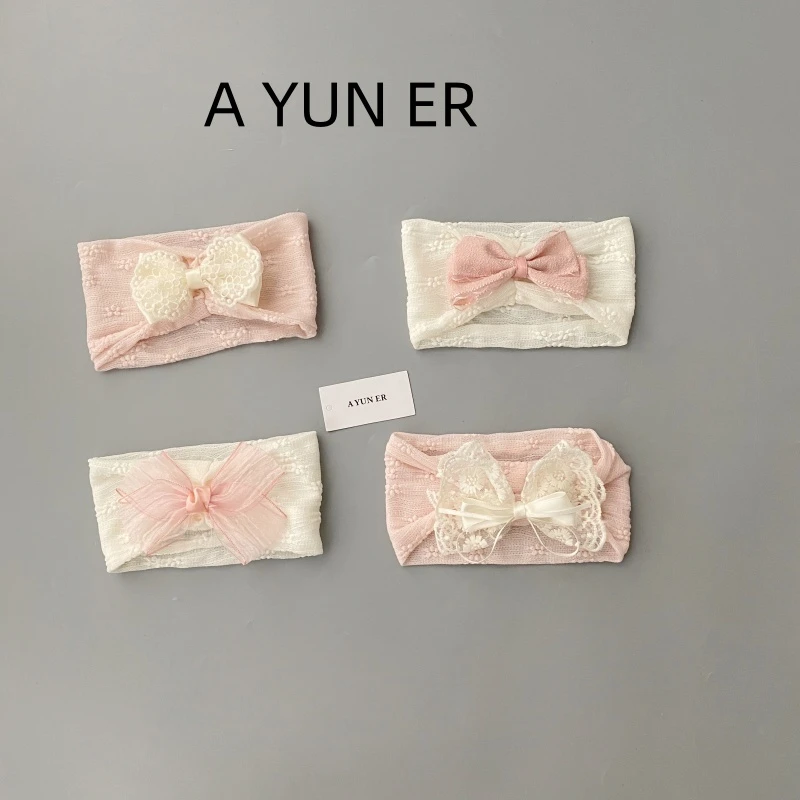 婴儿发带春夏薄款女宝宝花朵发饰婴幼儿护囟门柔软头花满月发带潮