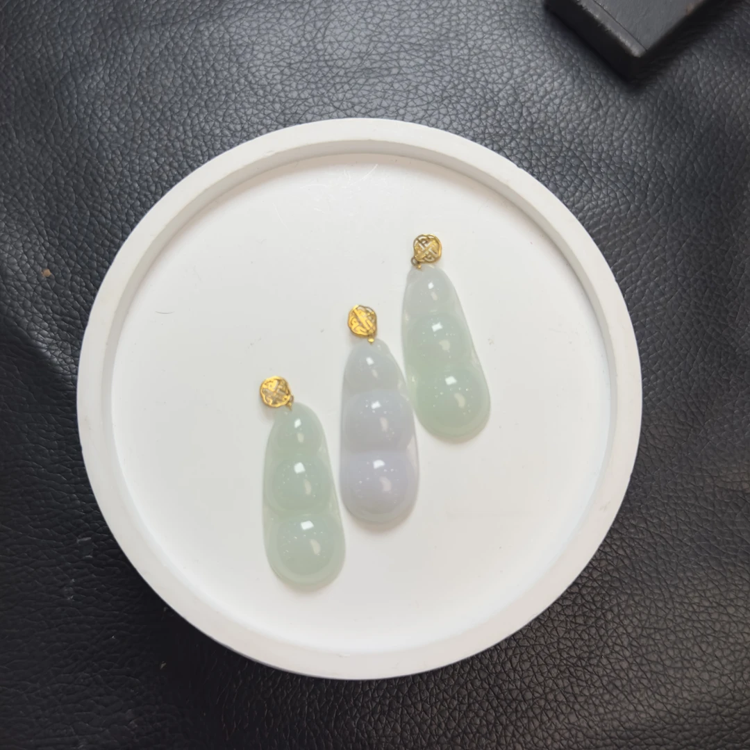 【芬姐珠宝】YM221-222-7豆子吊坠天然缅甸A货翡翠多样性发一件