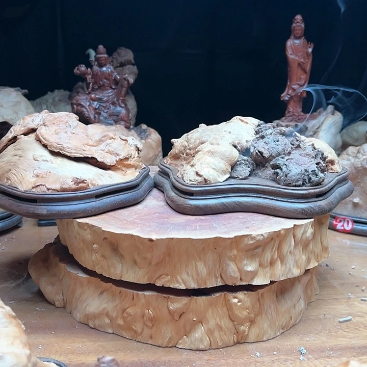 荔枝木?****?荔枝木随型榴疤香炉2个