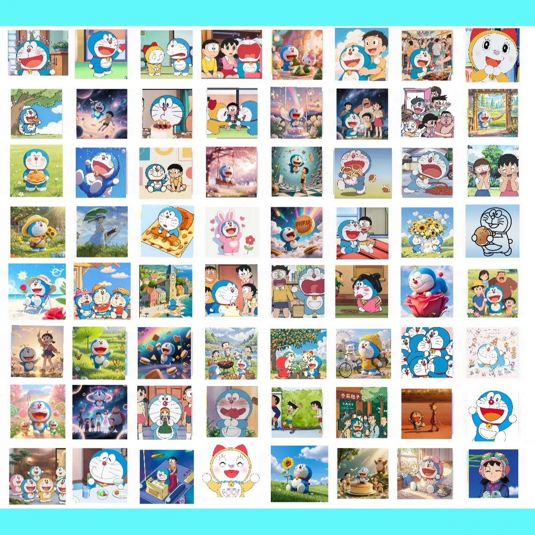 【二创】卡通动漫哆啦A梦高清版防水无相框磁吸冰箱贴
