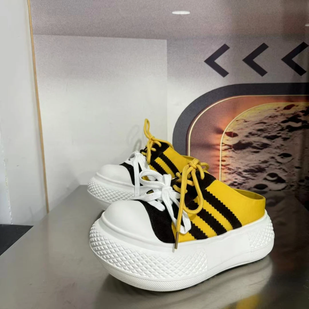 238-8春夏新款2025圆头系带韩版简约休闲板鞋潮流百搭ins