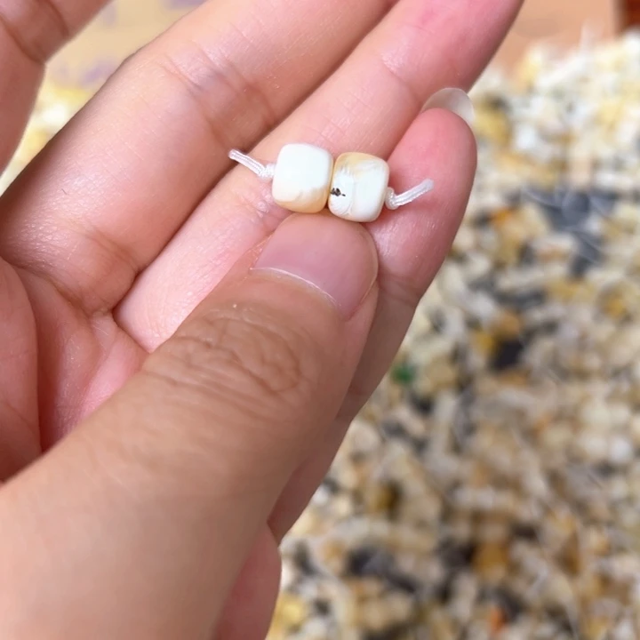 裸石蜜蜡未镶嵌7.4mm一对