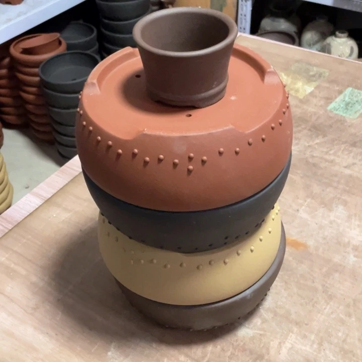 紫砂花盆紫砂花盆口21高7