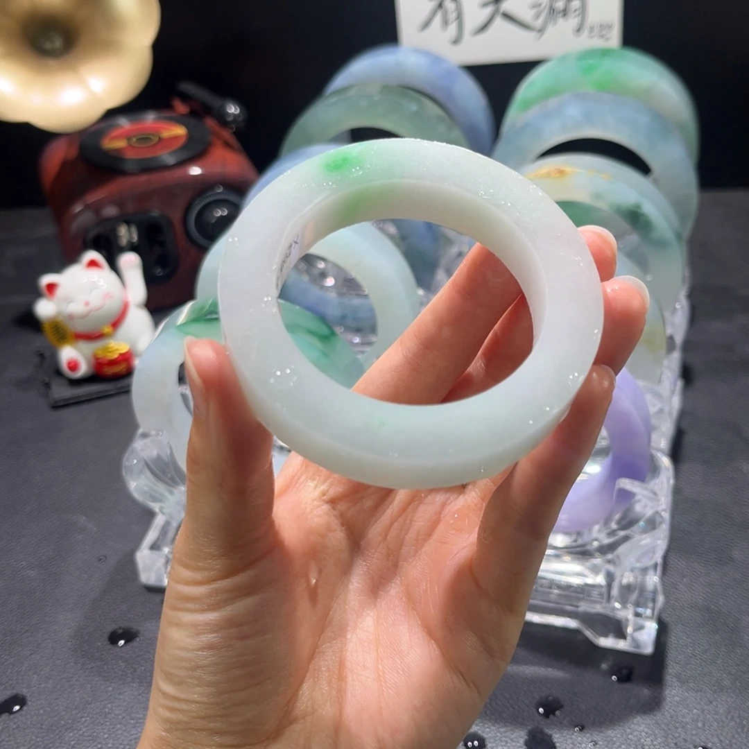 定制翡翠未镶嵌手镯50-54圈口