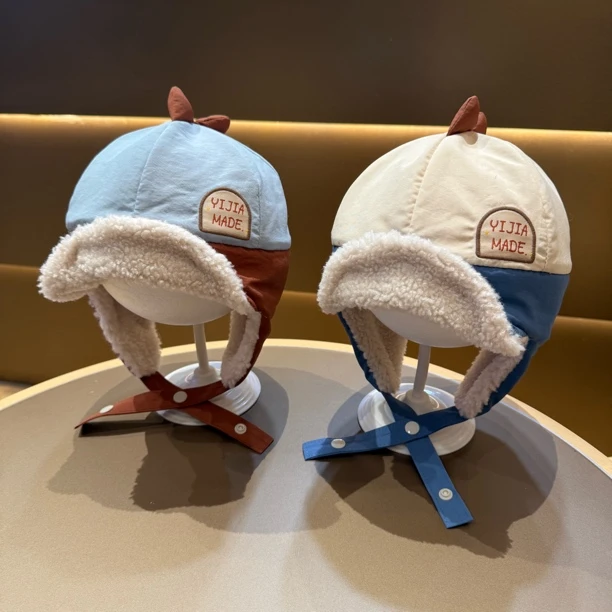 宝宝帽子冬季可爱卡通雷锋帽小幼童护耳帽加厚保暖婴童户外防风帽