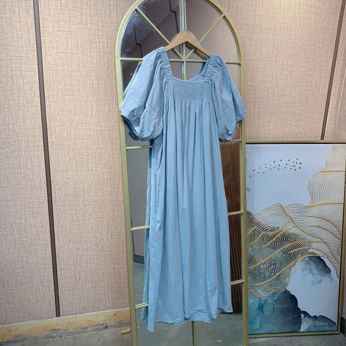 BK481孕妇蓝色连衣裙100-140