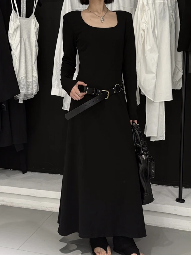 GK【法式四方修身连衣裙气质显瘦长款大摆裙】