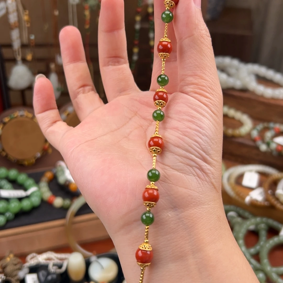 未镶嵌手串和田玉碧玉多宝手串