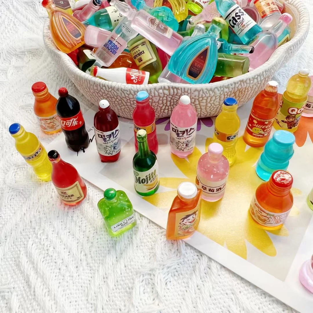 迷你仿真瓶子超市小酒瓶矿泉水过家家男孩女孩玩具DIY树脂小摆件