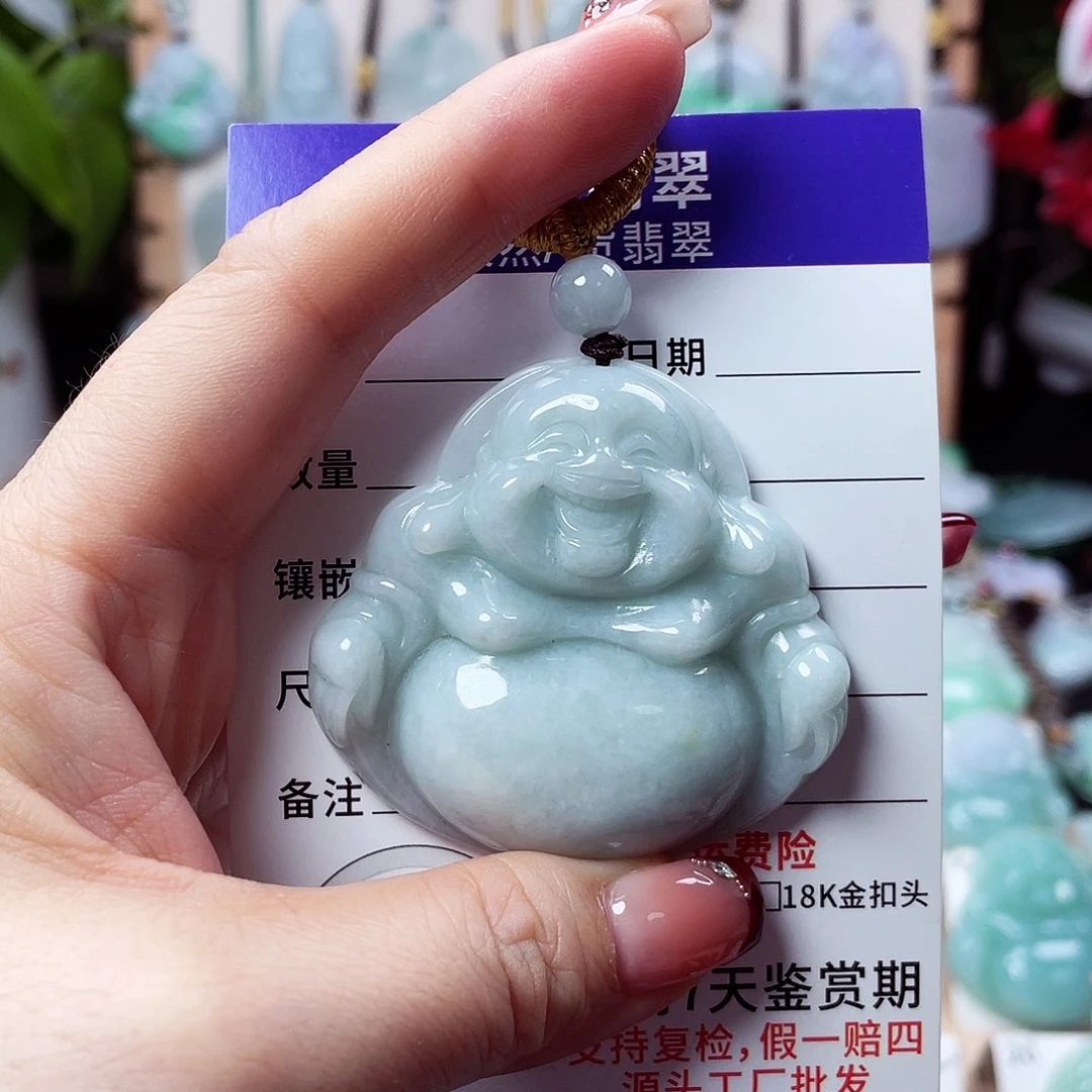 翡翠未镶嵌颈饰佛公01