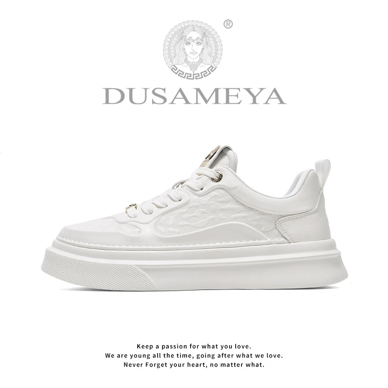 DUSAMEYA/杜莎米娅男士轻奢时尚百搭小白鞋冬季透气运动鞋D6685