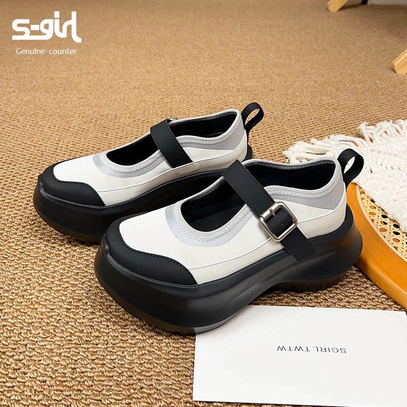 SGIRL TWTW复古厚底松糕鞋女2025新款小个子高跟圆头玛丽珍单鞋潮
