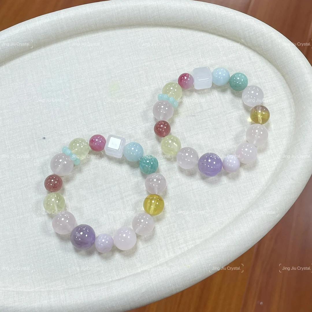 【百利甜酒】粉水晶紫水晶天然水晶多宝手串天然水晶默认微瑕