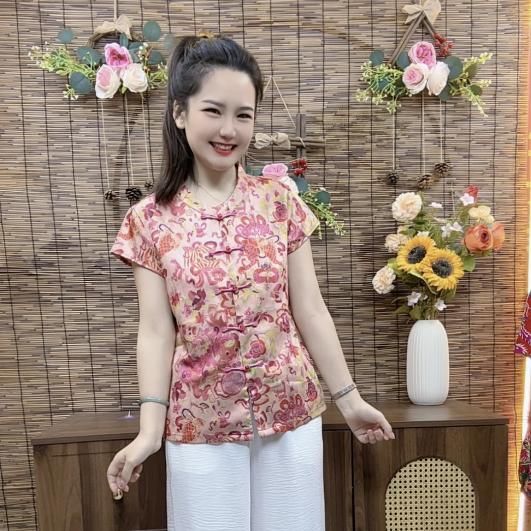 新中式国风盘扣短袖马夹女2025夏季新款时尚个性显瘦坎肩上衣马甲