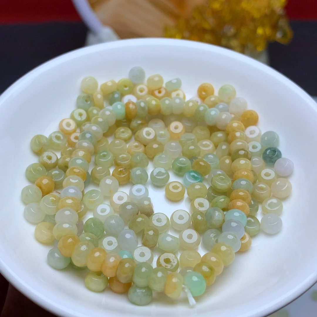 【闪购商品】翡翠手链未镶嵌卡3乘6冰黄算盘100个