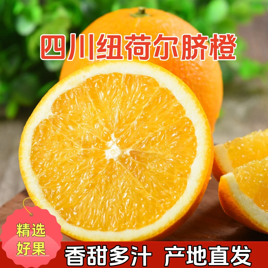 【新鲜脐橙】正宗四川纽荷尔脐橙新鲜水果酸甜可口当季橙味浓郁