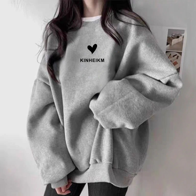 圆领卫衣女2025秋冬季新款宽松休闲洋气中长款遮屁股加绒加厚上衣