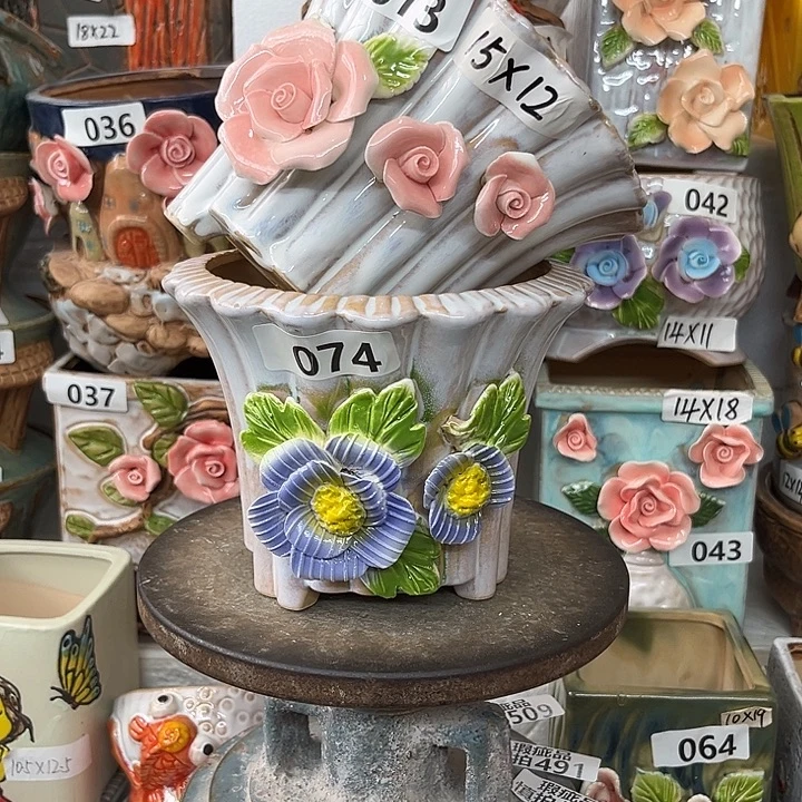 紫砂花盆粗陶材质多肉花盆