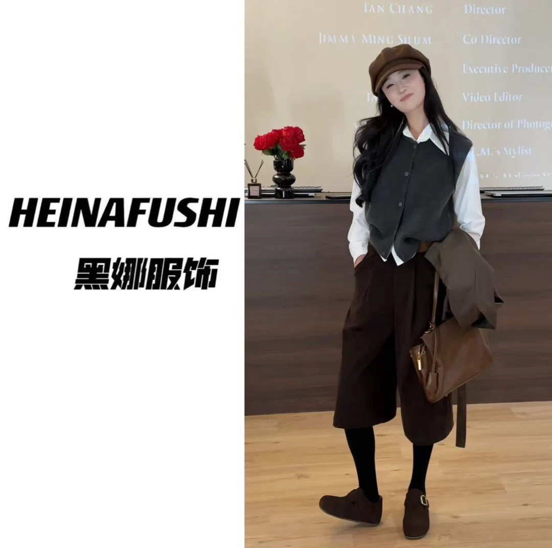 HEINA【七分神裤】复古灯芯绒七分裤259802