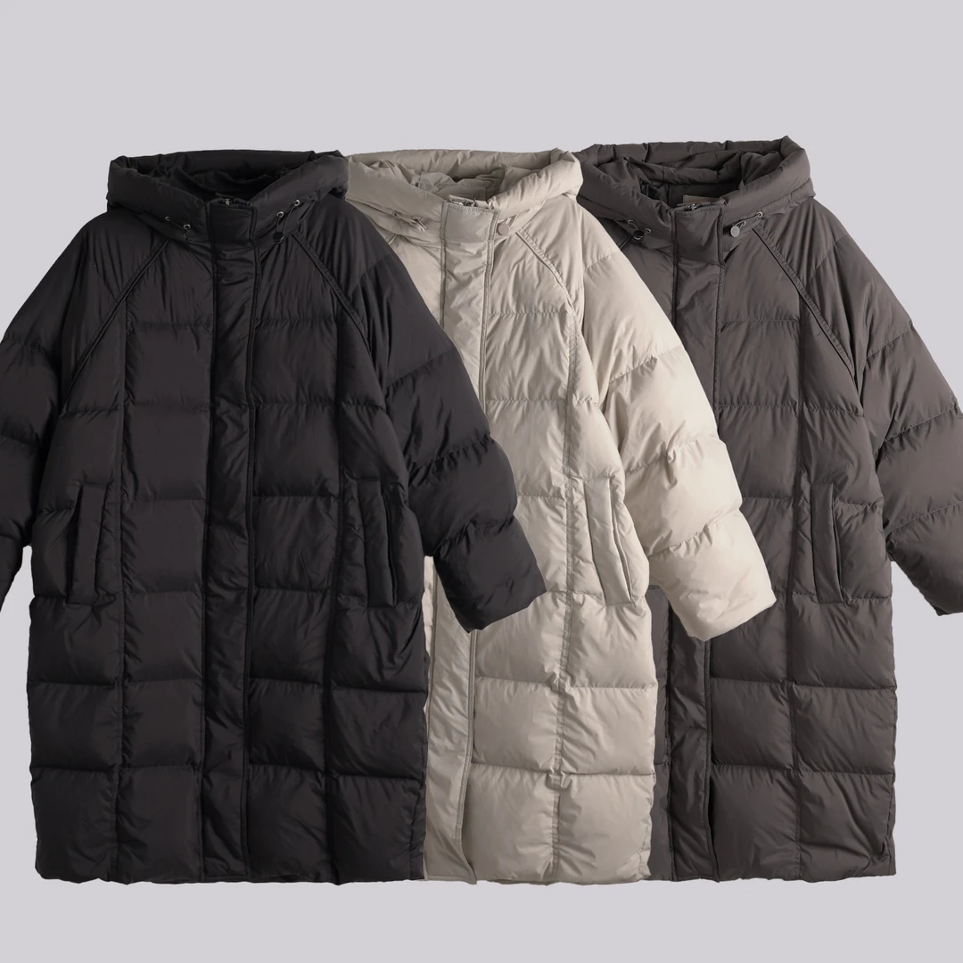 WK   欧尼长款连帽羽外套