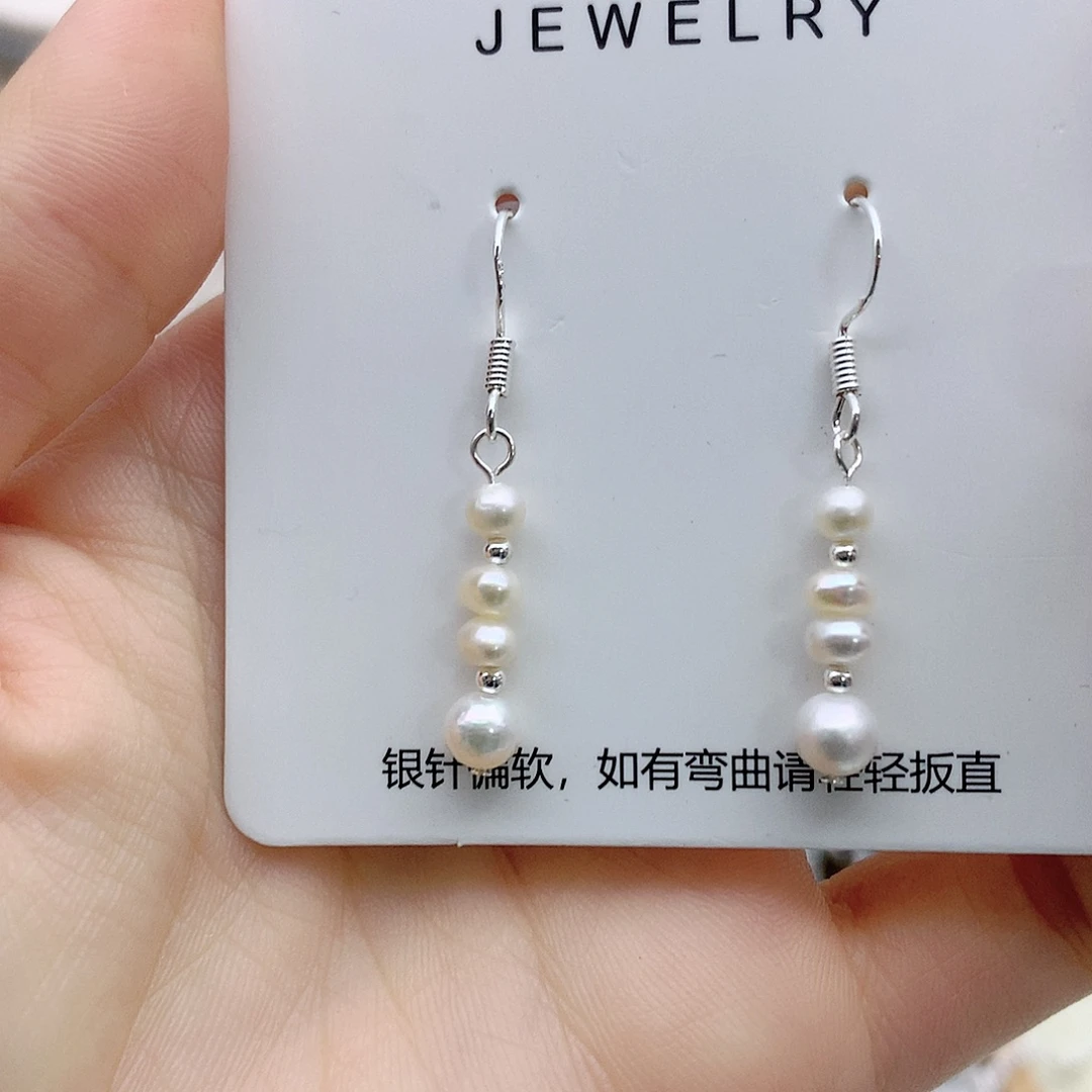耳饰淡水珍珠银S925镶嵌