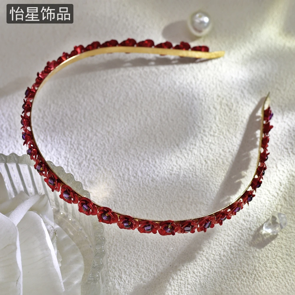 怡星 韩版超细水晶发箍金属材质洋气发饰时尚百搭氛围感头饰A14