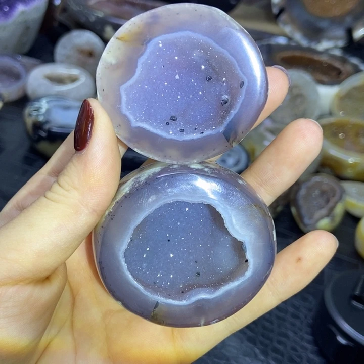 水晶未镶嵌珠宝半成品紫软聚宝盆