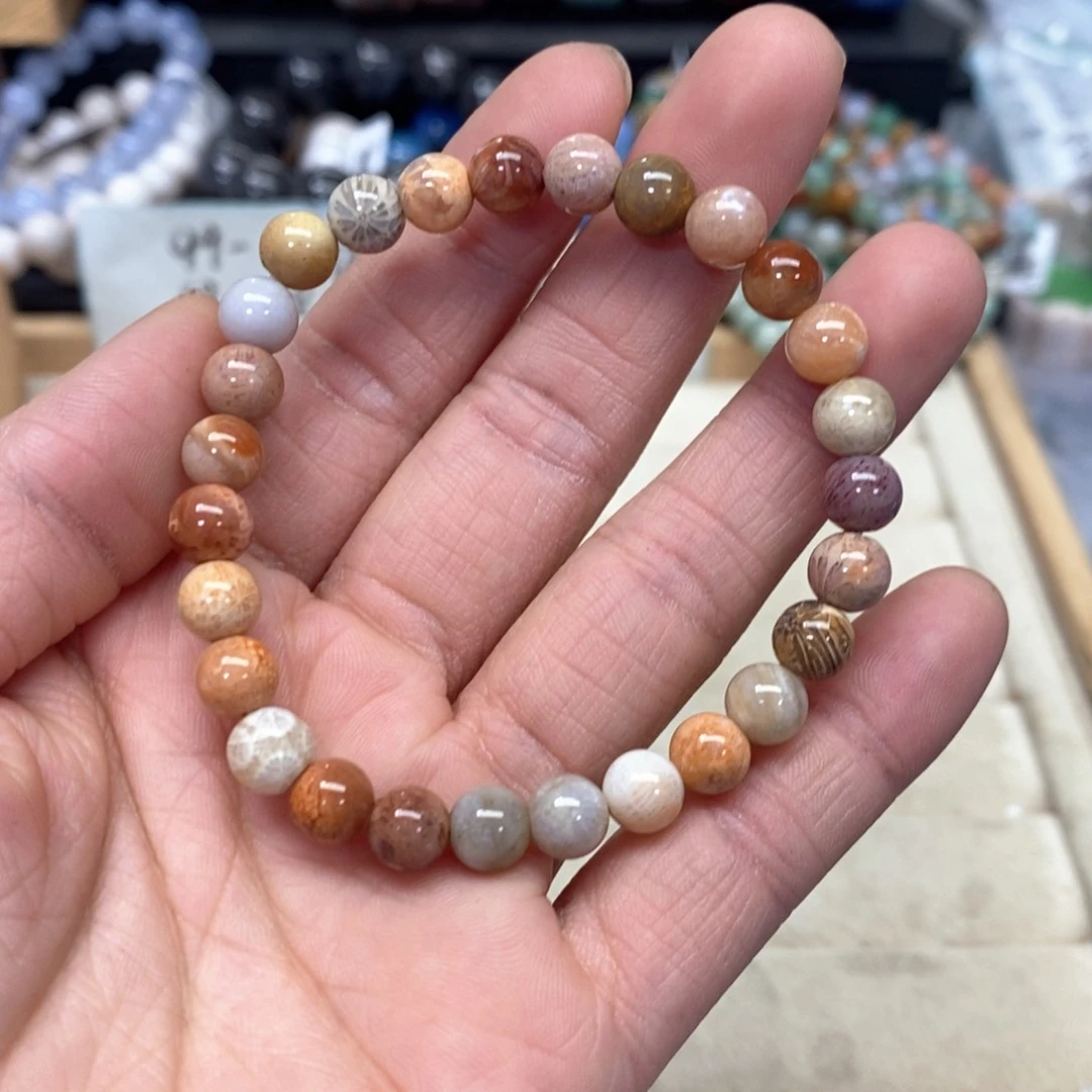 硅化珊瑚（珊瑚玉）手链未镶嵌风**裳133