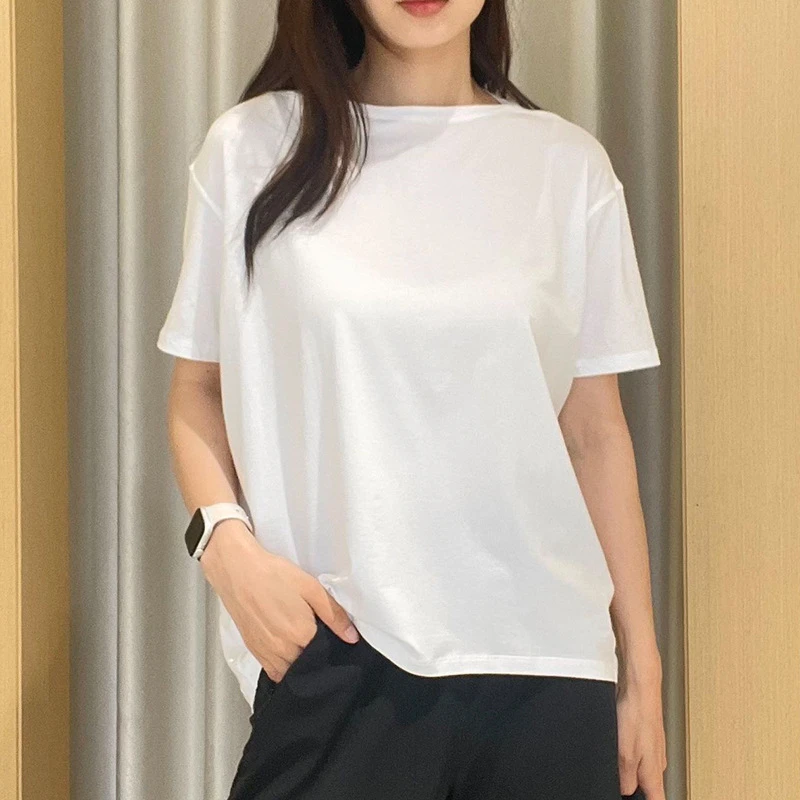 [Yuning]lulu经典back in action春夏新款蝙蝠短袖一字领T恤C005